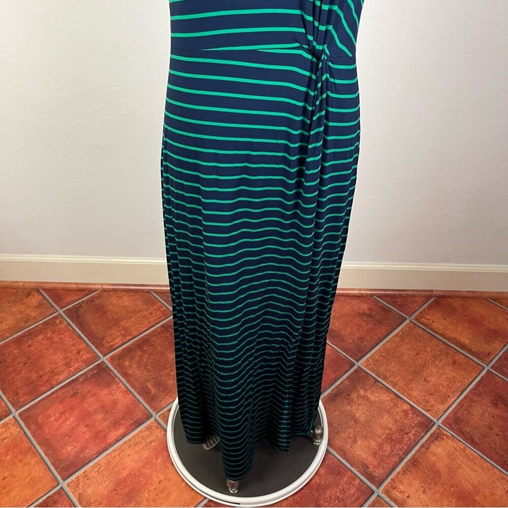 LOFT Navy and Teal Striped Maxi Dress - Picture 5 of 8